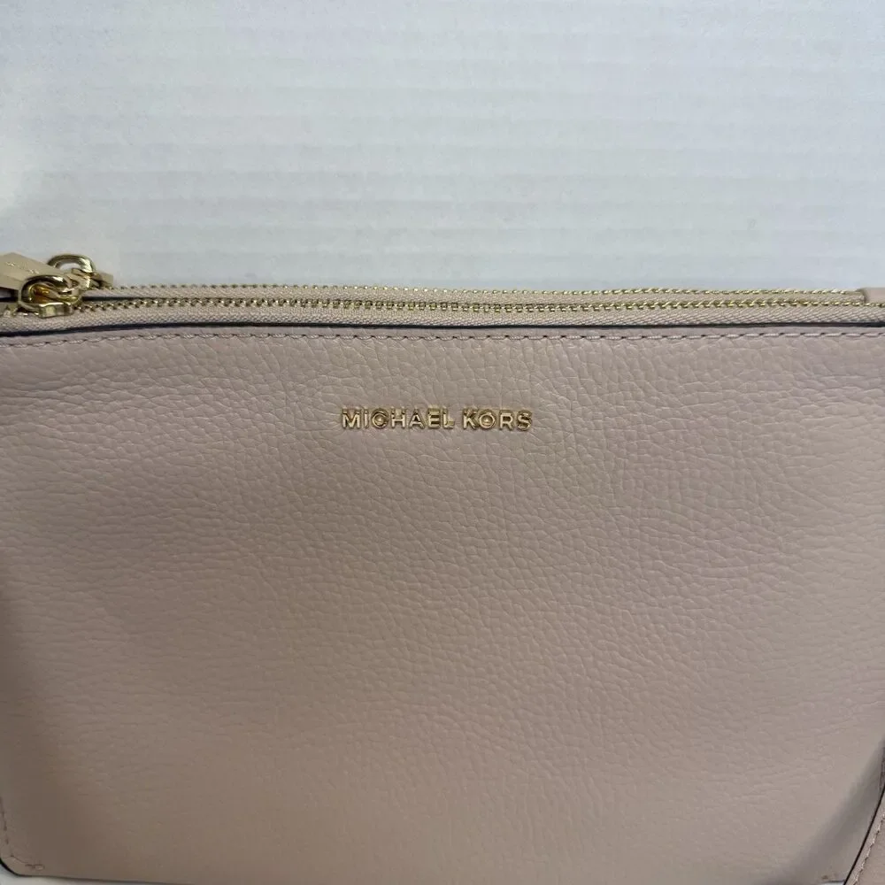 Michael Kors Women's Jet Set Large Leather Double Pouch Crossbody In Soft Pink